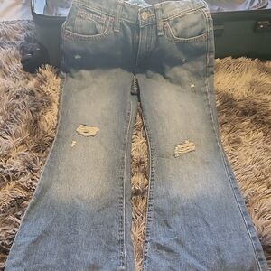 Old Navy Blue Distressed Bootcut Jeans